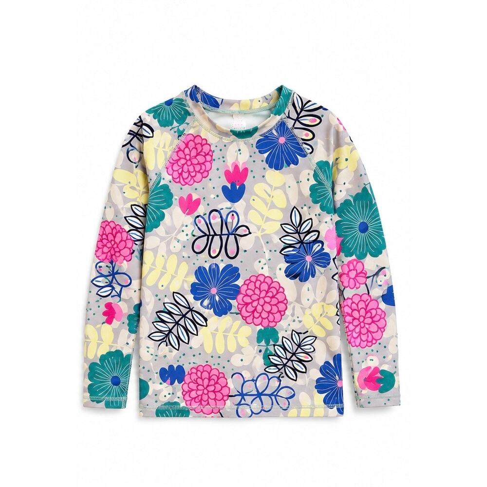 Tea Collection Girl's Floral long Sleeve Rash Guard 10